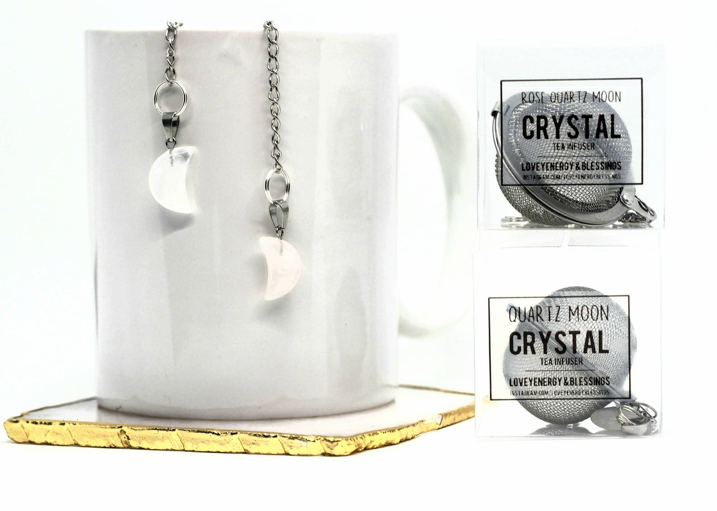 Quartz Crescent Moon Crystal Tea Infuser