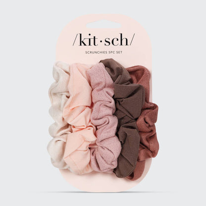 Textured Scrunchies 5pc Set - Terracotta