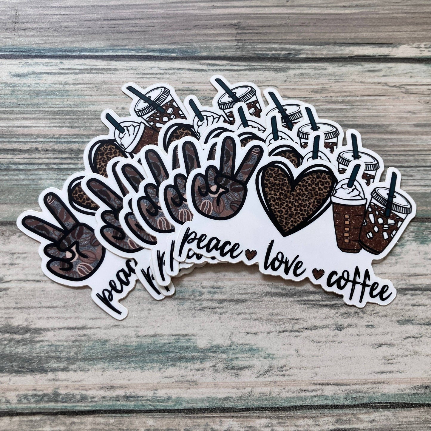 Peace Love & Coffee Sticker