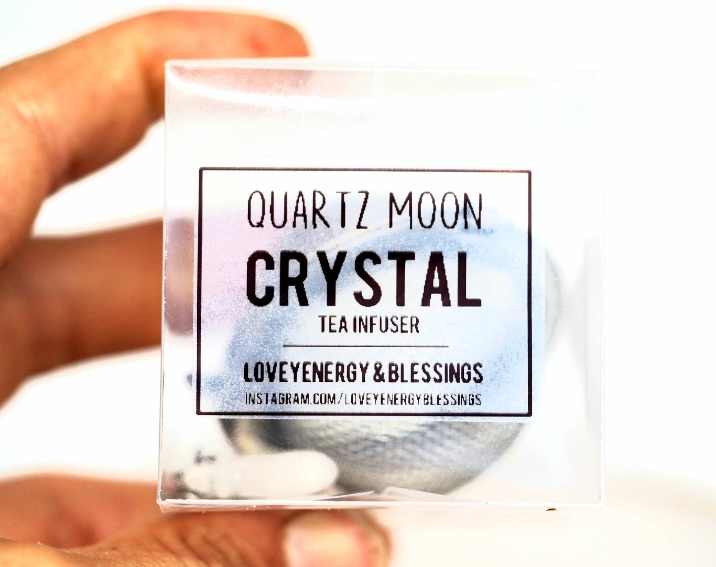 Loveyenergy & Blessings - Quartz Crescent Moon Crystal Tea Infuser, Loose Leaf