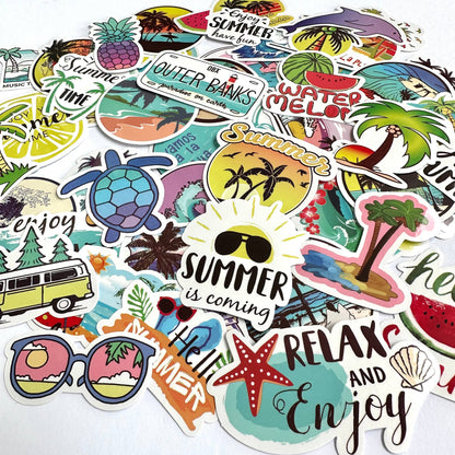 Summer Coastal Vinyl Stickers