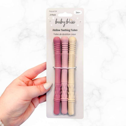 Baby Bliss - Hallow Teething Tubes - Dusty Rose/Dusty Pink/Almond