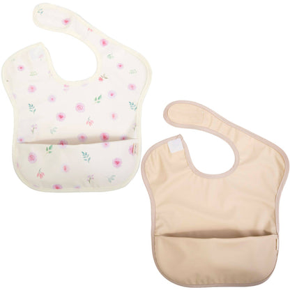 Flowers & Sand Smock Bibs (2pc)