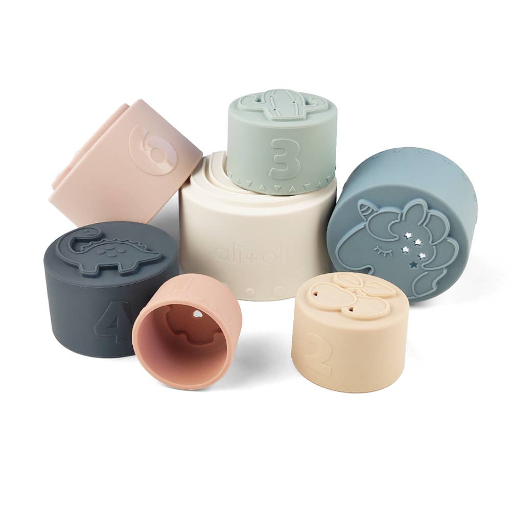 Shapes Large Soft Silicone Stacking Cups