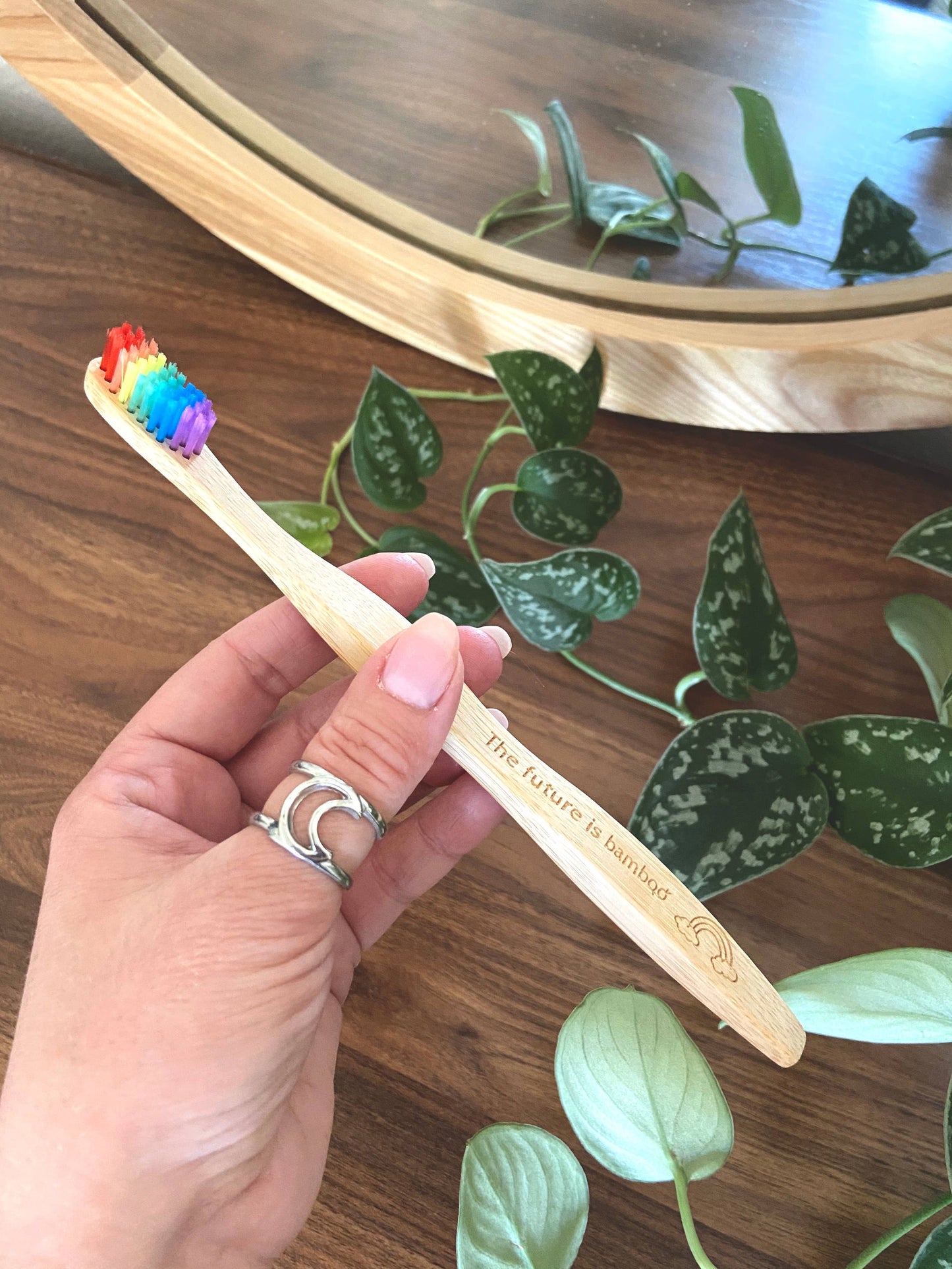 Rainbow Adult Soft Bamboo Toothbrush