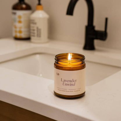 Lavender Unwind | All-Natural Canadian Beeswax Candle Jar