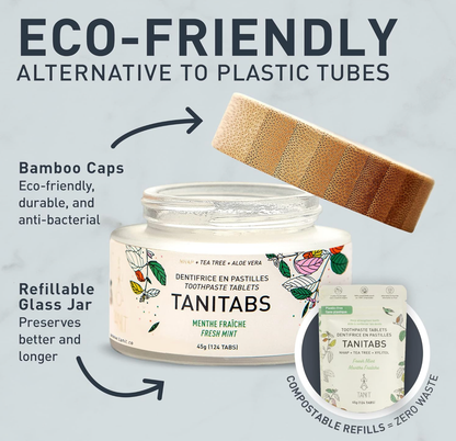 Fresh Mint - Solid Toothpaste Tabs - 2-month supply 