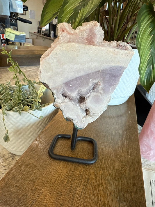Pink Amethyst on Stand