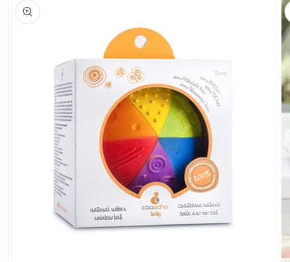 4" Rainbow Natural Rubber Sensory Ball