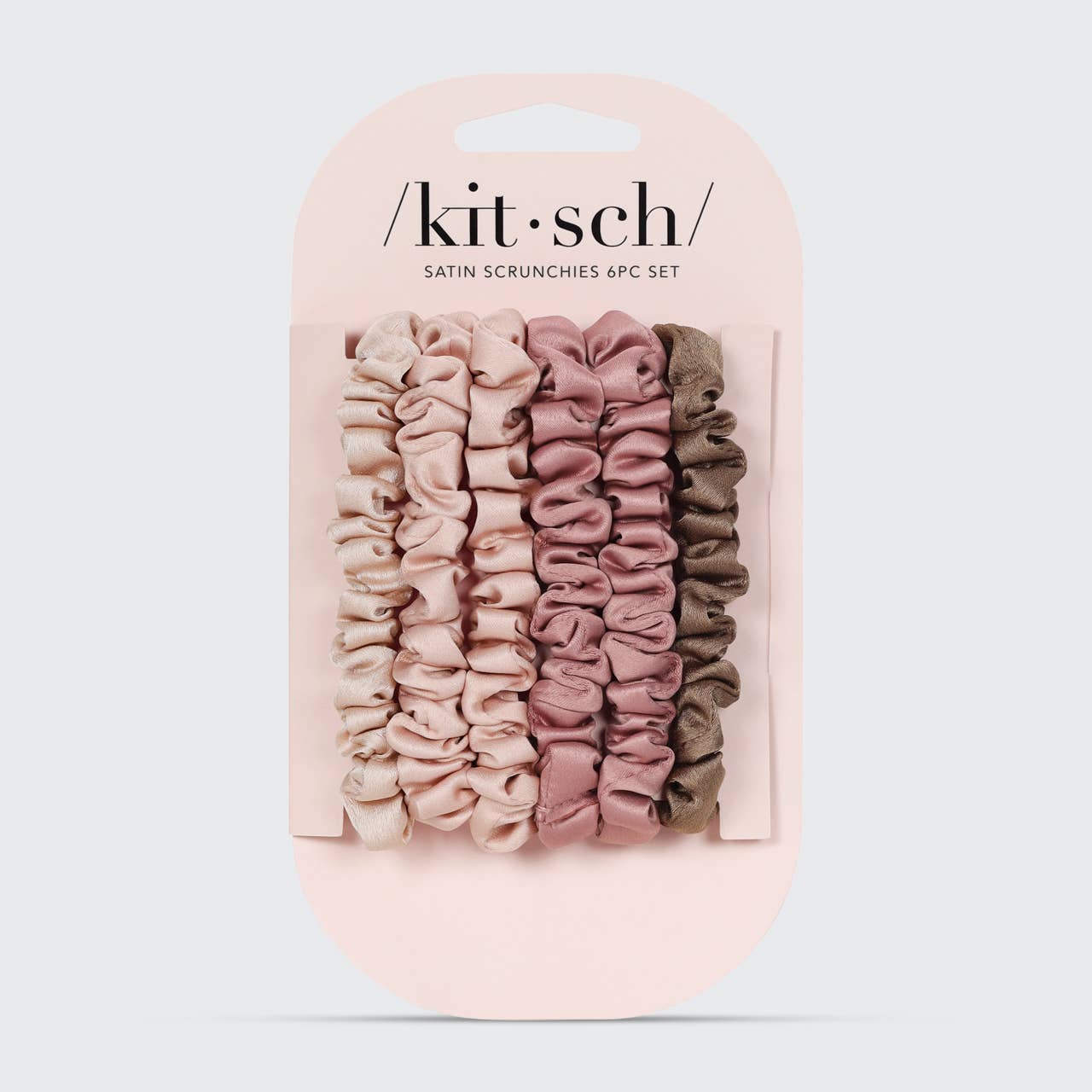 KITSCH - Ultra Petite Satin Scrunchies 6pc - Terracotta