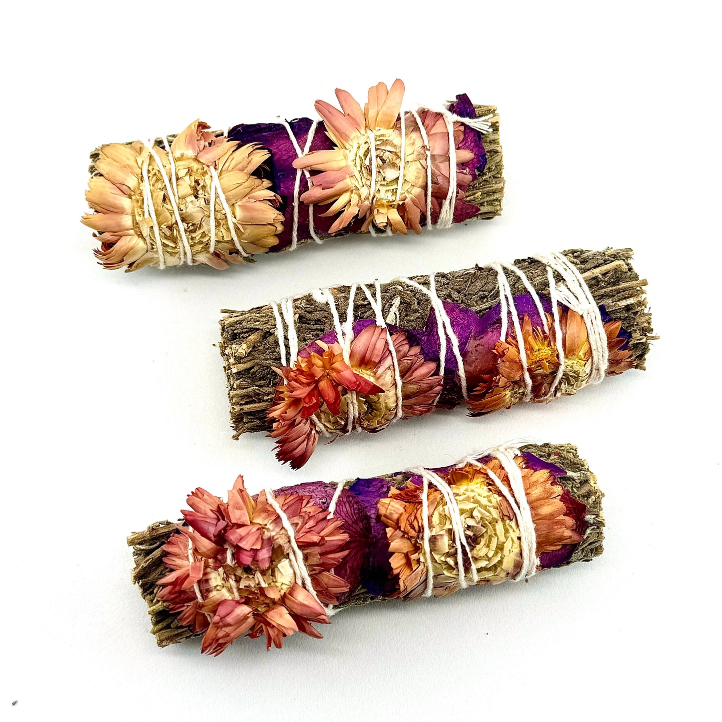 Purple Haze Lavender Smudge Wand w/ Wildflower + Rose Petals