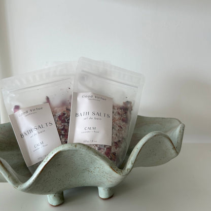 Bath Salts / Calm / Lavender + Rose Pouch 225g / 8 oz