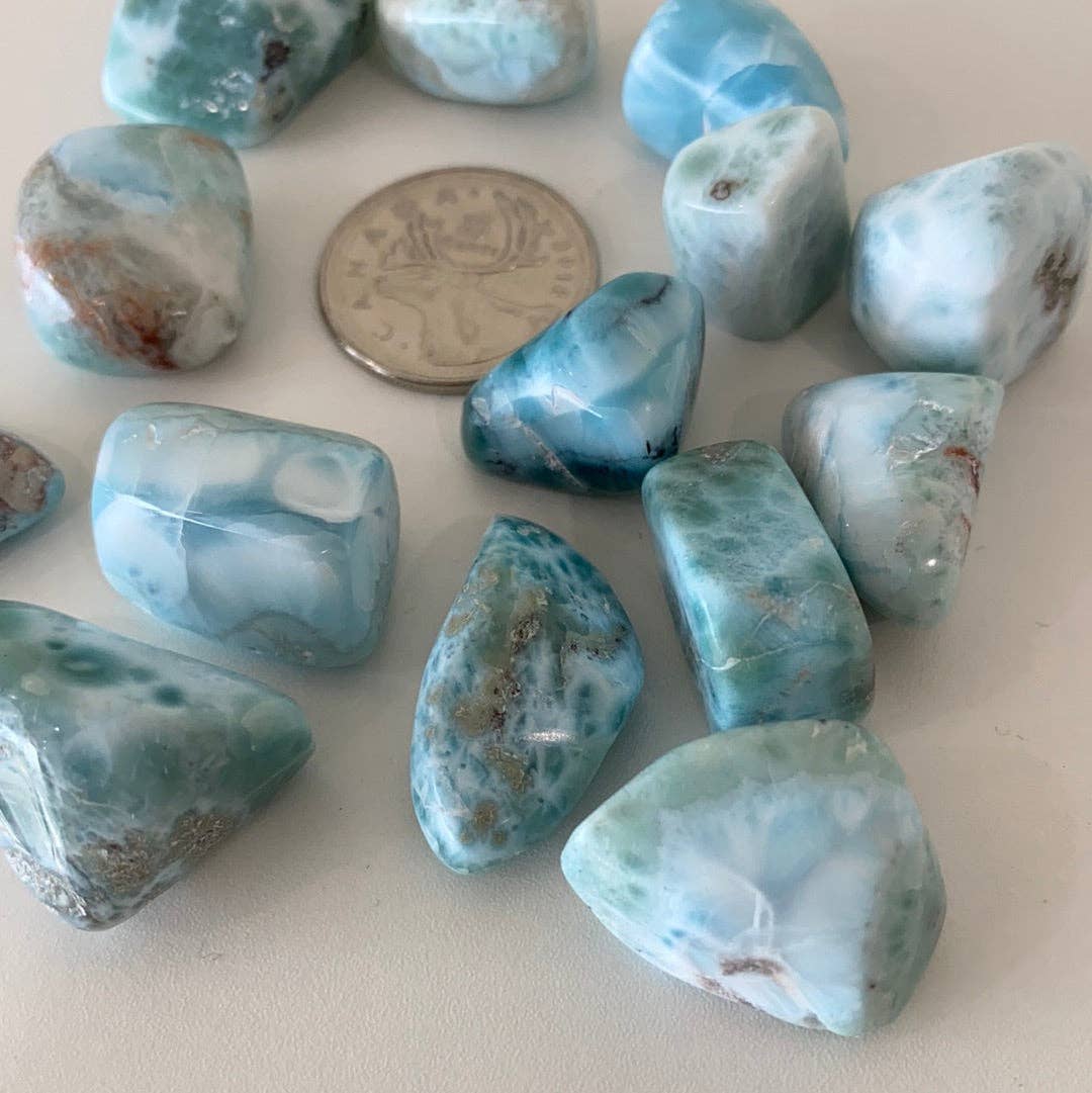 High Quality Larimar Tumbled Crystal