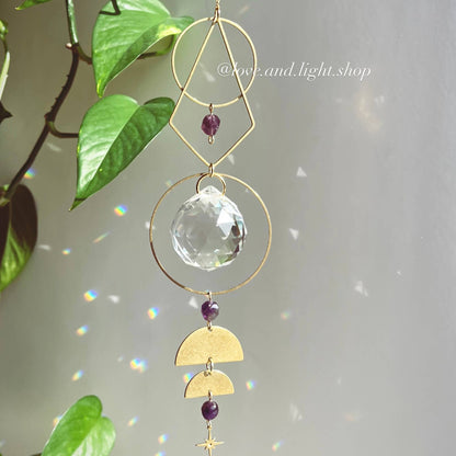 Estella Celestial Suncatcher + Amethyst Beads