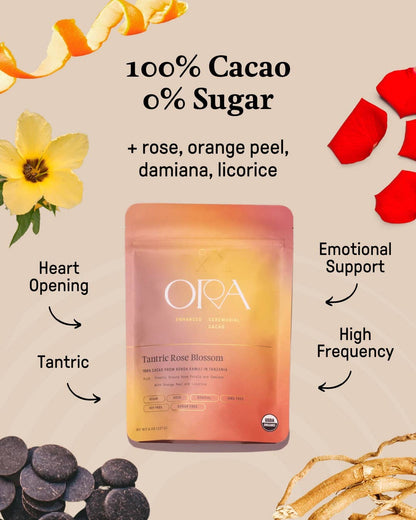 Tantric Rose Blossom Organic Ceremonial Cacao - 1 lb