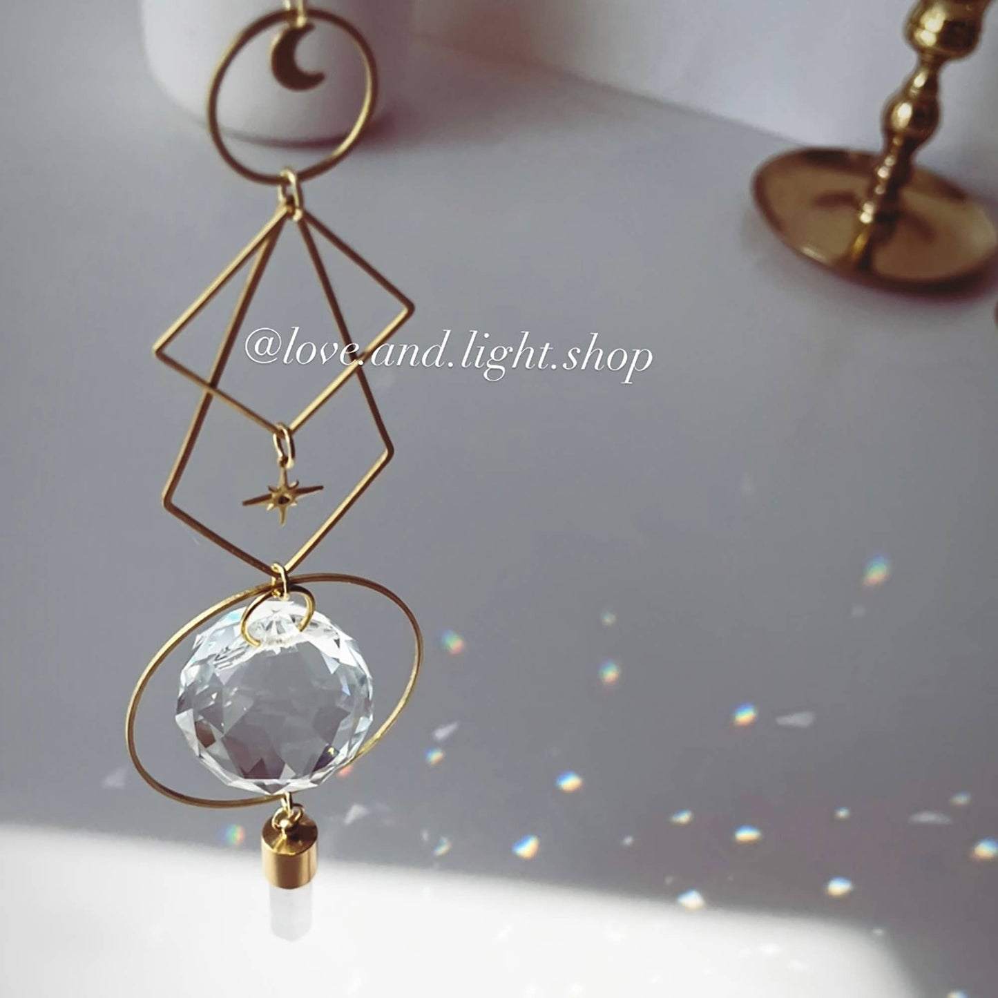 Love + Light - ATRIA Celestial Suncatcher + Clear Quartz Crystal