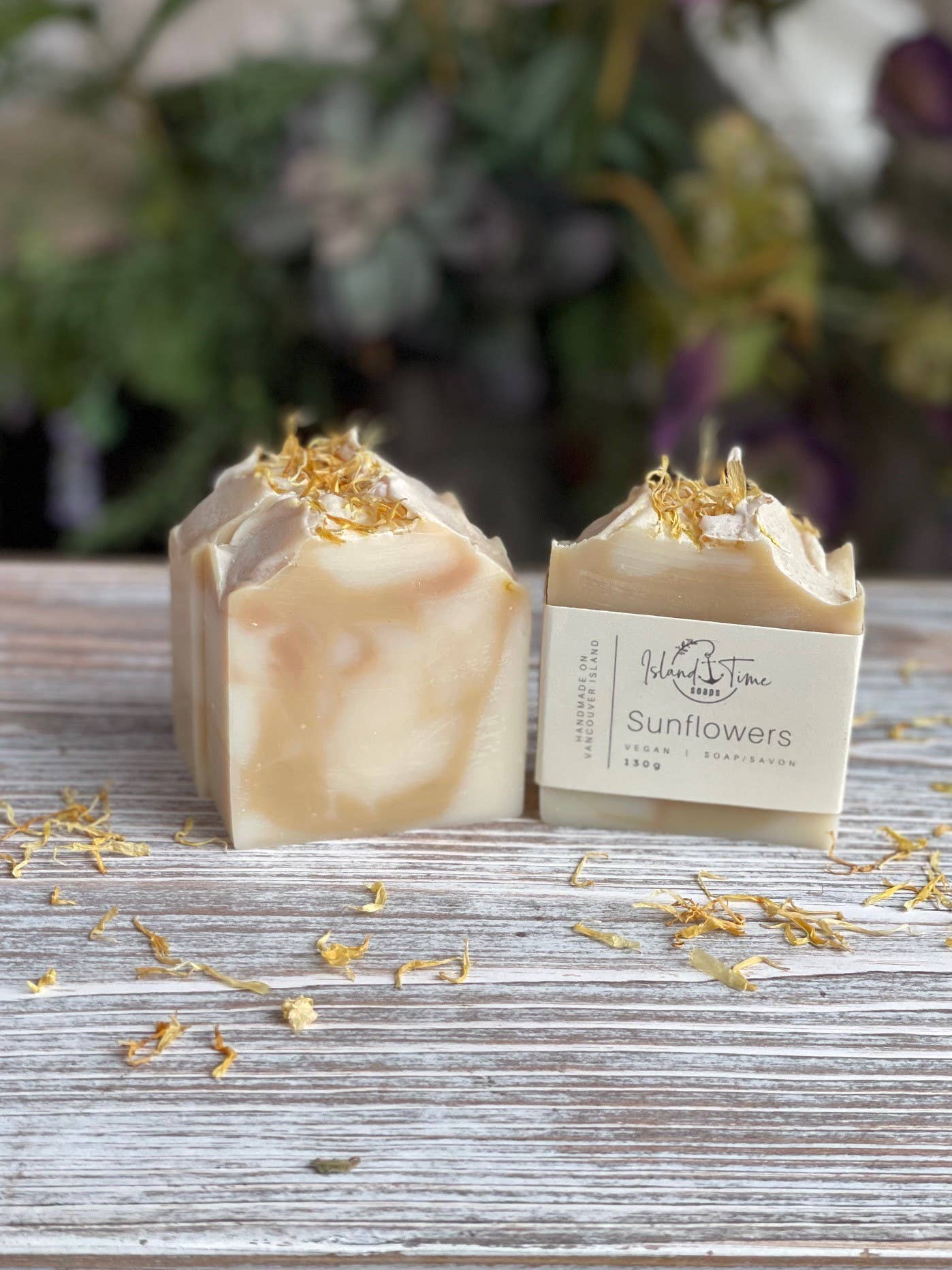 Island Time Soap + Candle - All Natural Sunflowers Handmade Artisan Soap