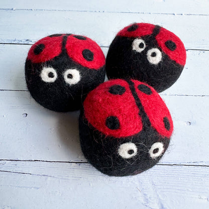 Sewing Seeds Play - Ladybug Design Felt Dryer Ball - Sold Individually