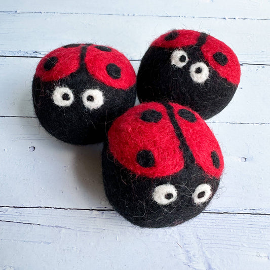 Sewing Seeds Play - Ladybug Design Felt Dryer Ball - Sold Individually