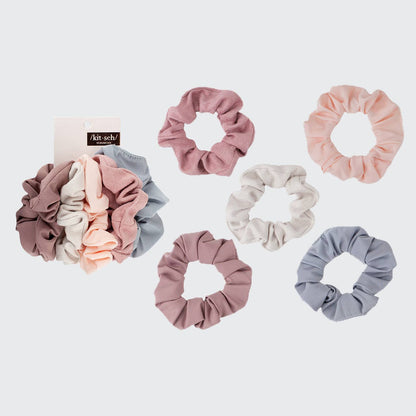 Textured Scrunchies 5pc Set - Terracotta