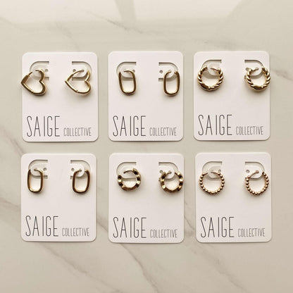 Saige Collective - Goldie Huggie Hoops - 14kt plated 