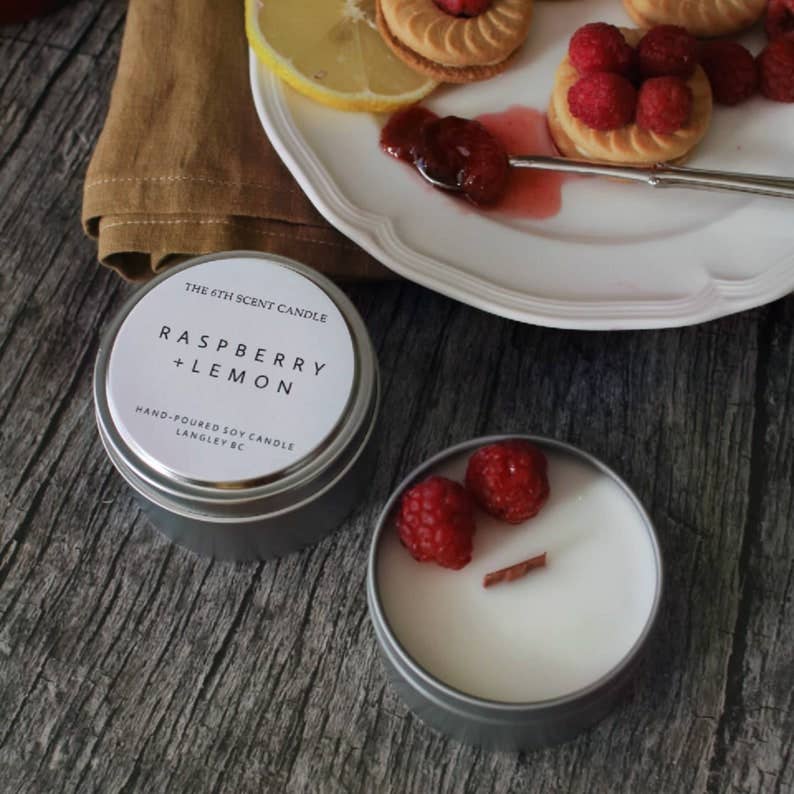 The 6th Scent Candle - Raspberry + Lemon Soy Candle