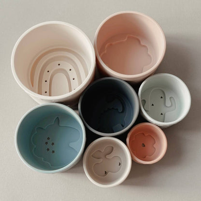 Shapes Large Soft Silicone Stacking Cups