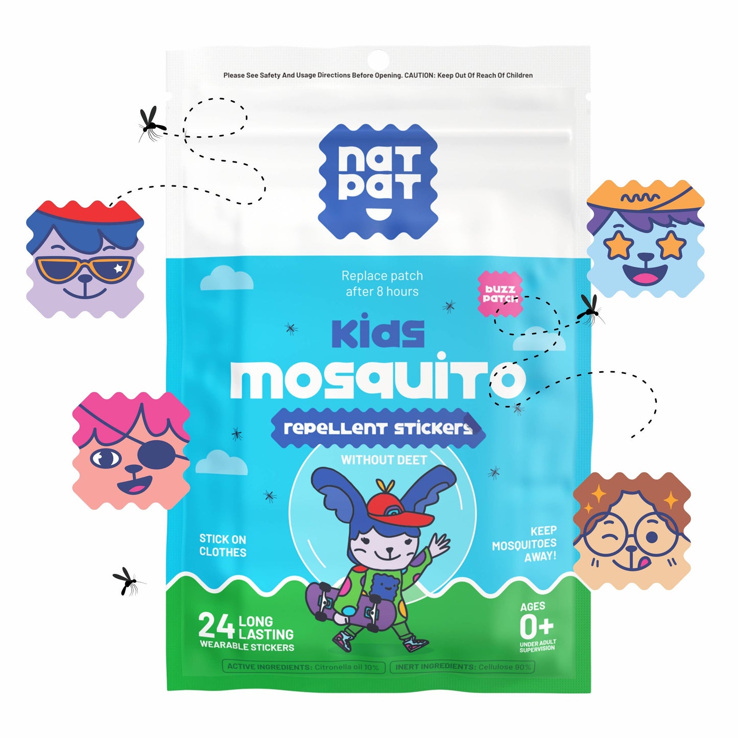 NATPAT - BuzzPatch: Mosquito Patches, Natural Insect Repellent