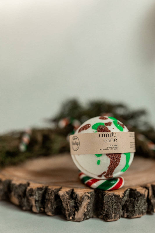 BelleRose Bath Company - Candy Cane Bath Bombs - Seasonal