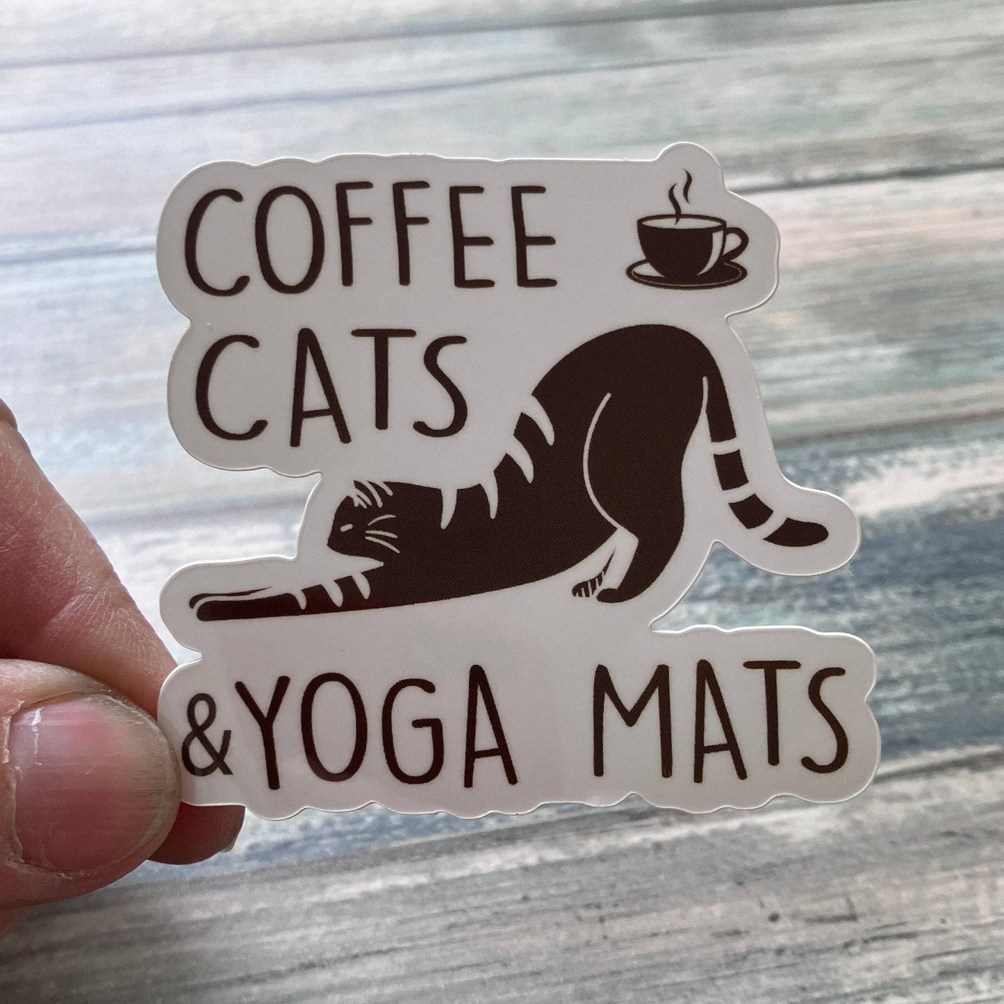 Coffee Cats & Yoga Mats Sticker