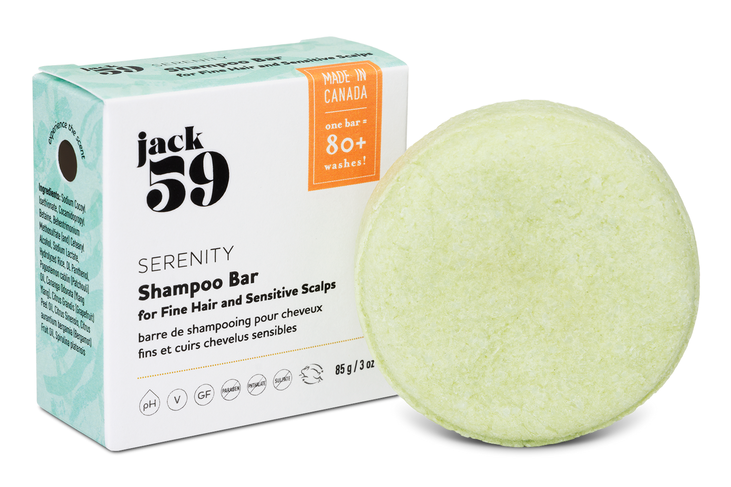Serenity Shampoo Bar - Patchouli & Bergamot - Jack59