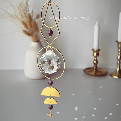 Estella Celestial Suncatcher + Amethyst Beads