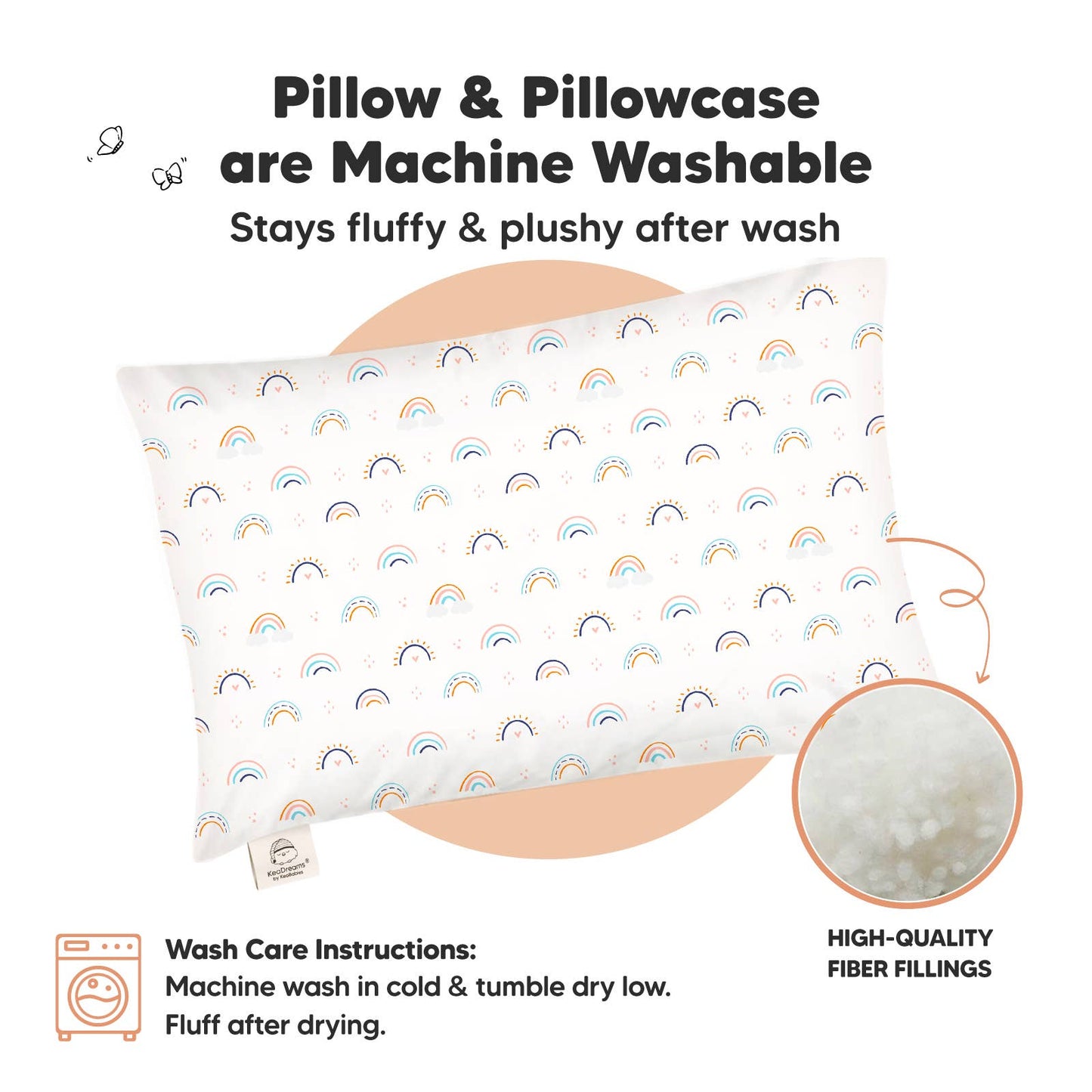 KeaBabies - 14X20 Jumbo Toddler Pillow with Pillowcase