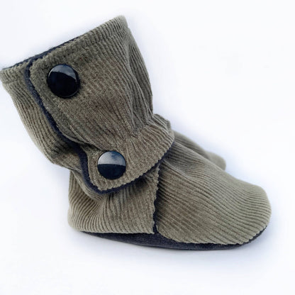 Olive Corduroy Baby Boots (6-12m)