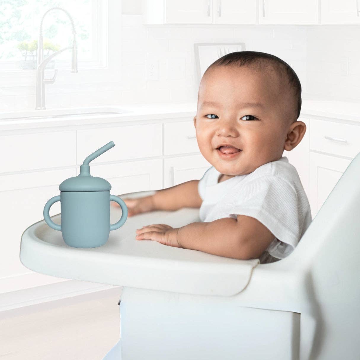 Baby Bliss - Sippy Cup with Straw, Spill-Proof & Anti-Stain - Sage
