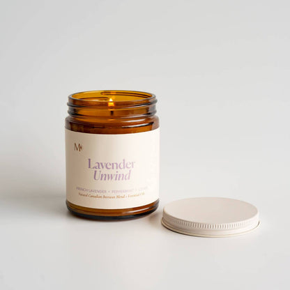 Lavender Unwind | All-Natural Canadian Beeswax Candle Jar