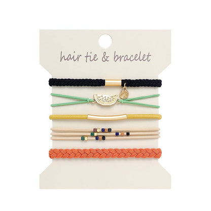 Bohemian Hair Tie Bracelet Stacks