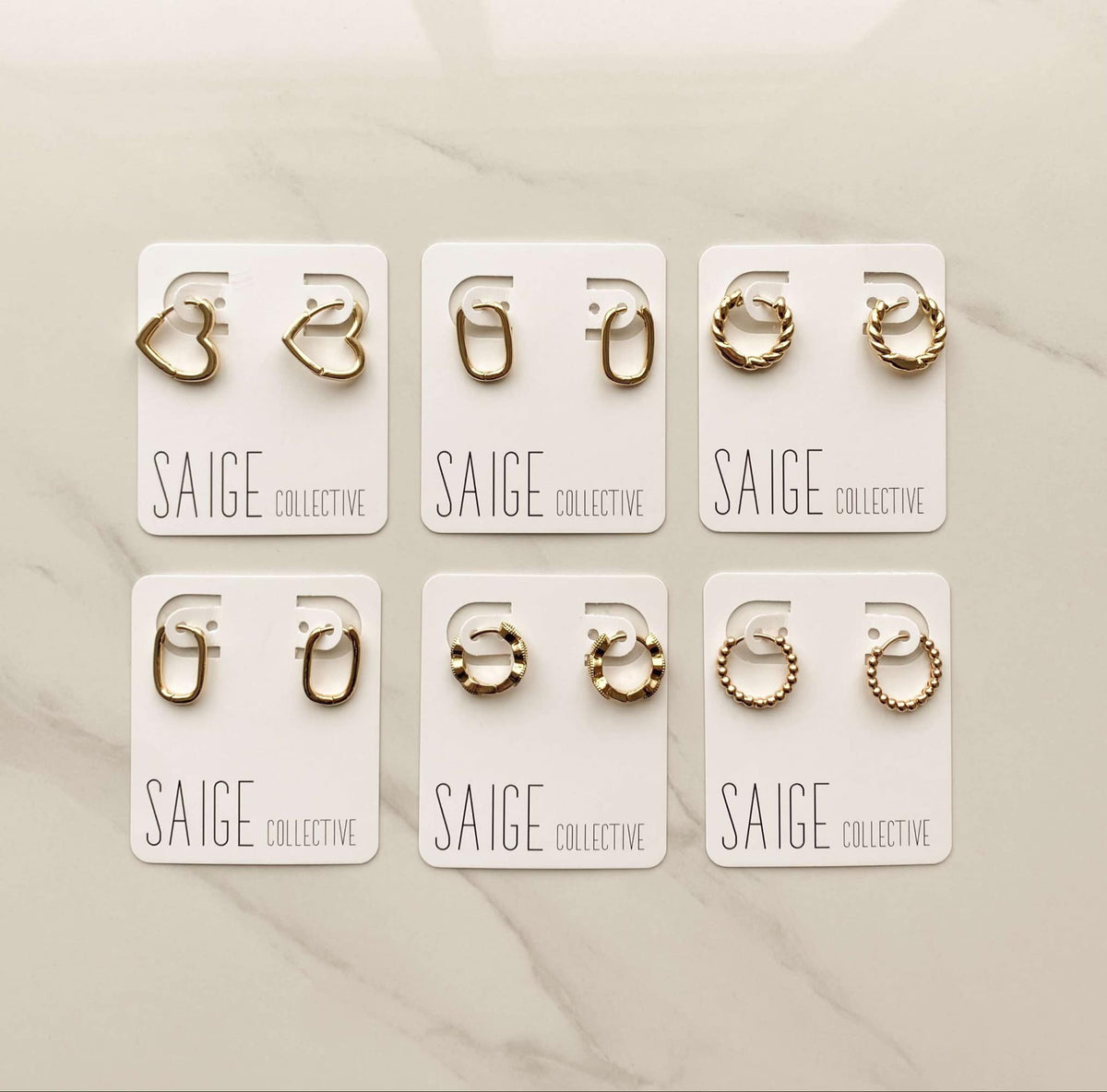 Saige Collective - Goldie Huggie Hoops - 14kt plated 