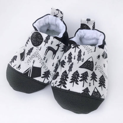 Woodland Baby Shoes: Gray Faux Suede / 18-24 months