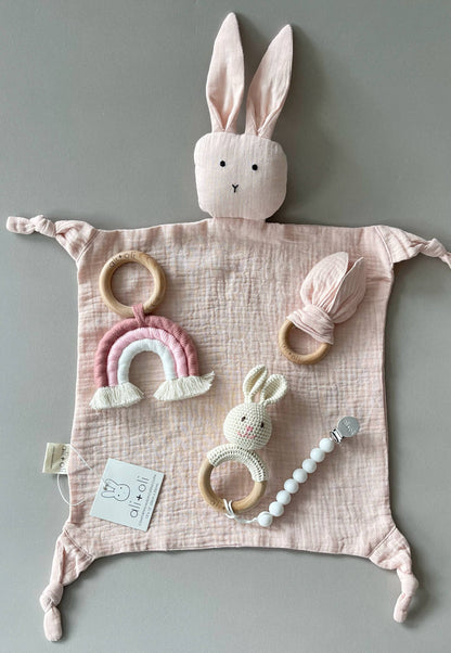 Pink Bunny Cuddle Security Blanket