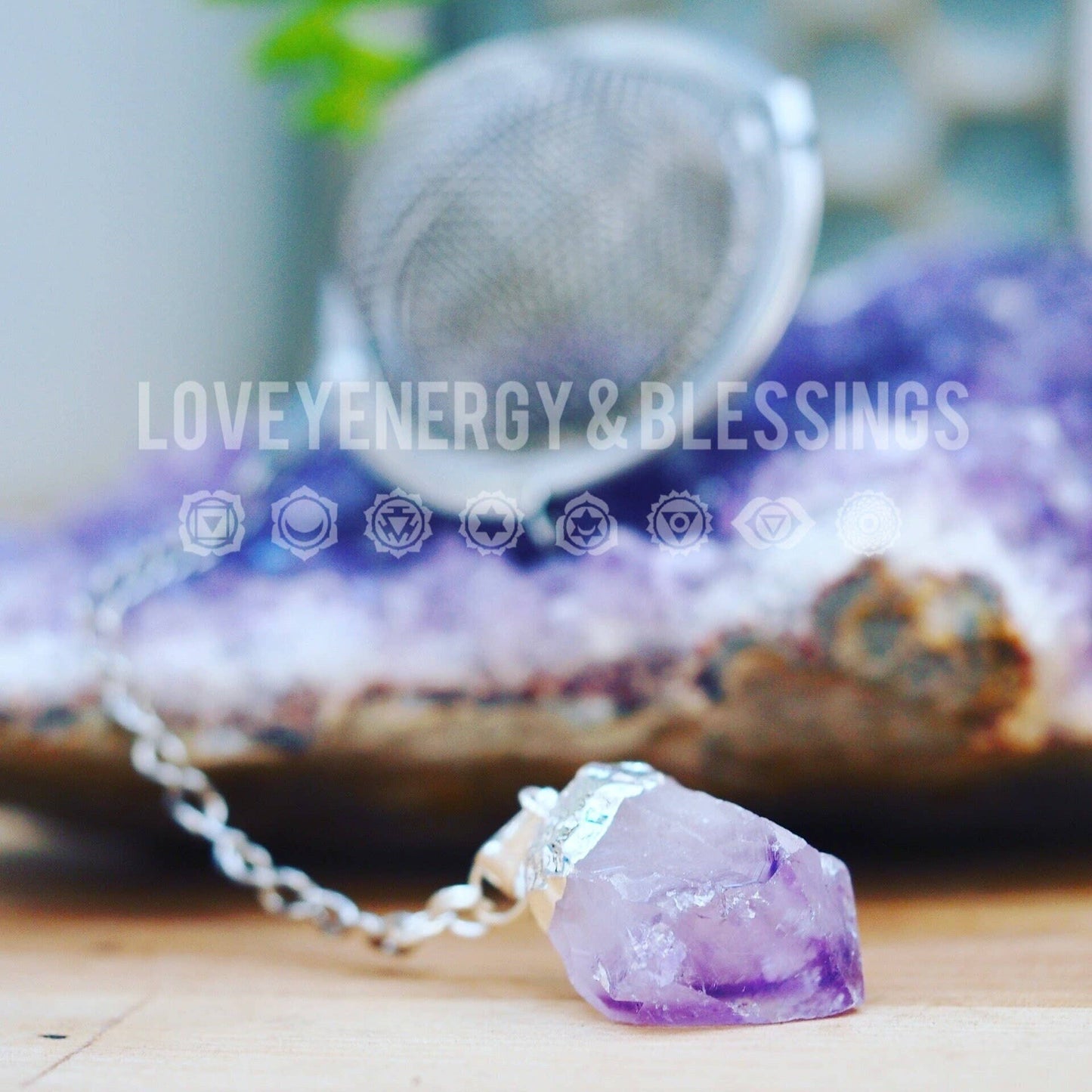 Loveyenergy & Blessings - Amethyst Crystal Tea Infuser, Crystal Loose Leaf Tea Ball