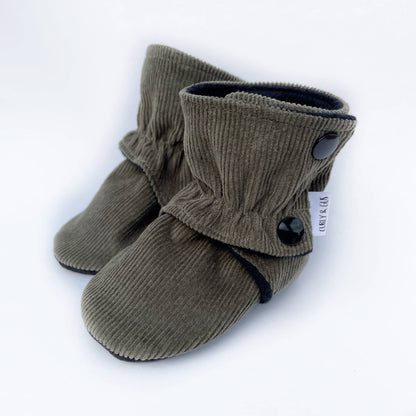 Olive Corduroy Baby Boots (6-12m)