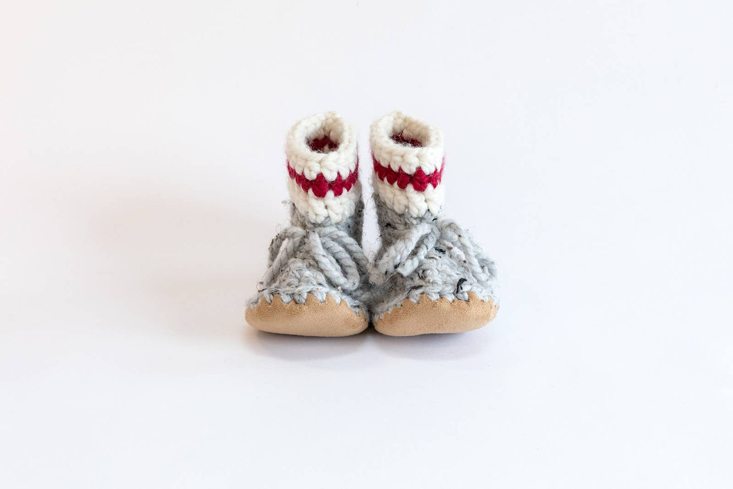 Huddy Buddies - Lumberjacks-handmade soft sole slip-on stay-on wool booties