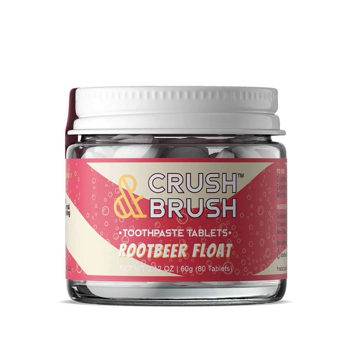 Nelson Naturals - Crush & Brush Toothpaste Tablet - ROOTBEER FLOAT 60g/2.2oz