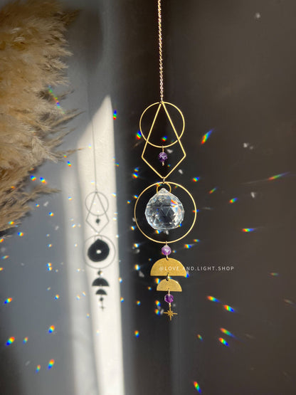 Estella Celestial Suncatcher + Amethyst Beads