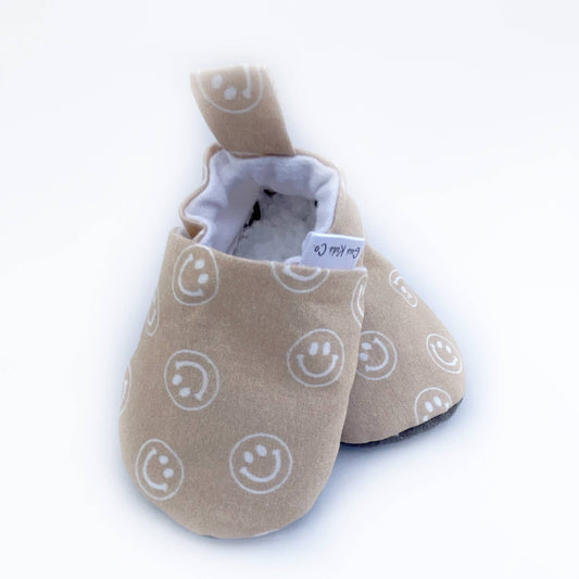 Smiley Face Baby Shoes: 0-3 / Faux Suede