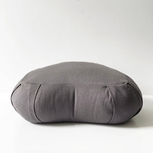 Crescent Natural Meditation Cushion in Shadow Grey