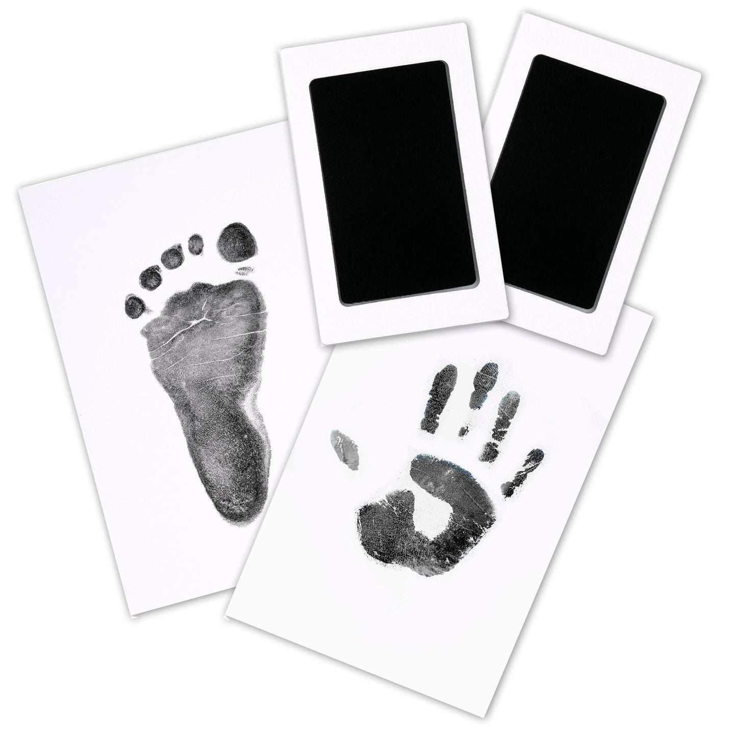 KeaBabies - KeaBabies 2Pack Hand, Footprint Inkless Ink Pads (Jet Black)