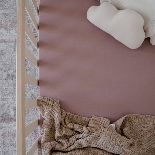 Snuggly Jacks - Dusty Mauve Fitted Crib Sheet