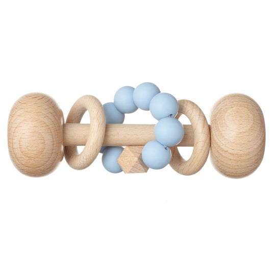Cloud Silicone Beads Wooden Rattle